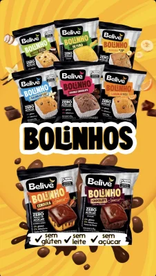 BOLINHOS BELIVE ZERO AÇÚCAR, ZERO LACTOSE, ZERO LEITE