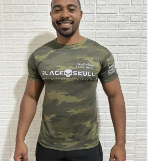 Camisa poliamida camuflada black skull