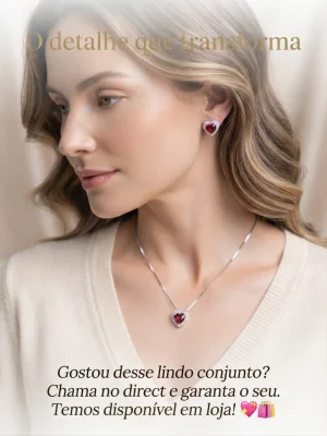 Conjunto folheado coração
