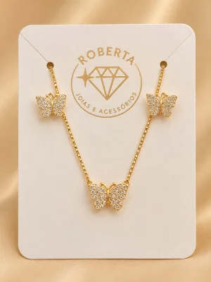 Conjunto semijóias borboleta
