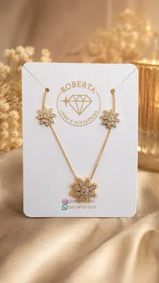 Conjunto semijóias girassol