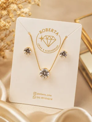 Conjunto semijóias ponto de luz