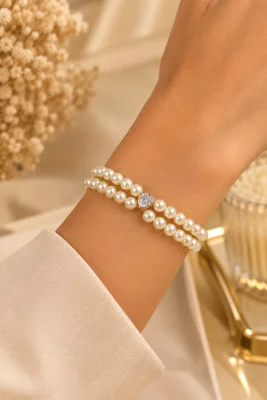 Pulseira semijóias pérolas