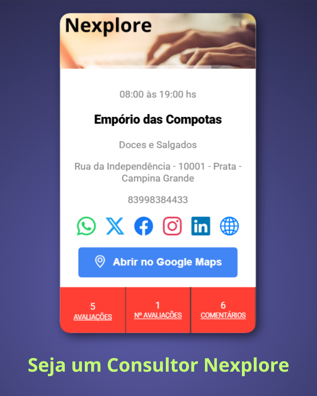 Card de exemplo Nexplore